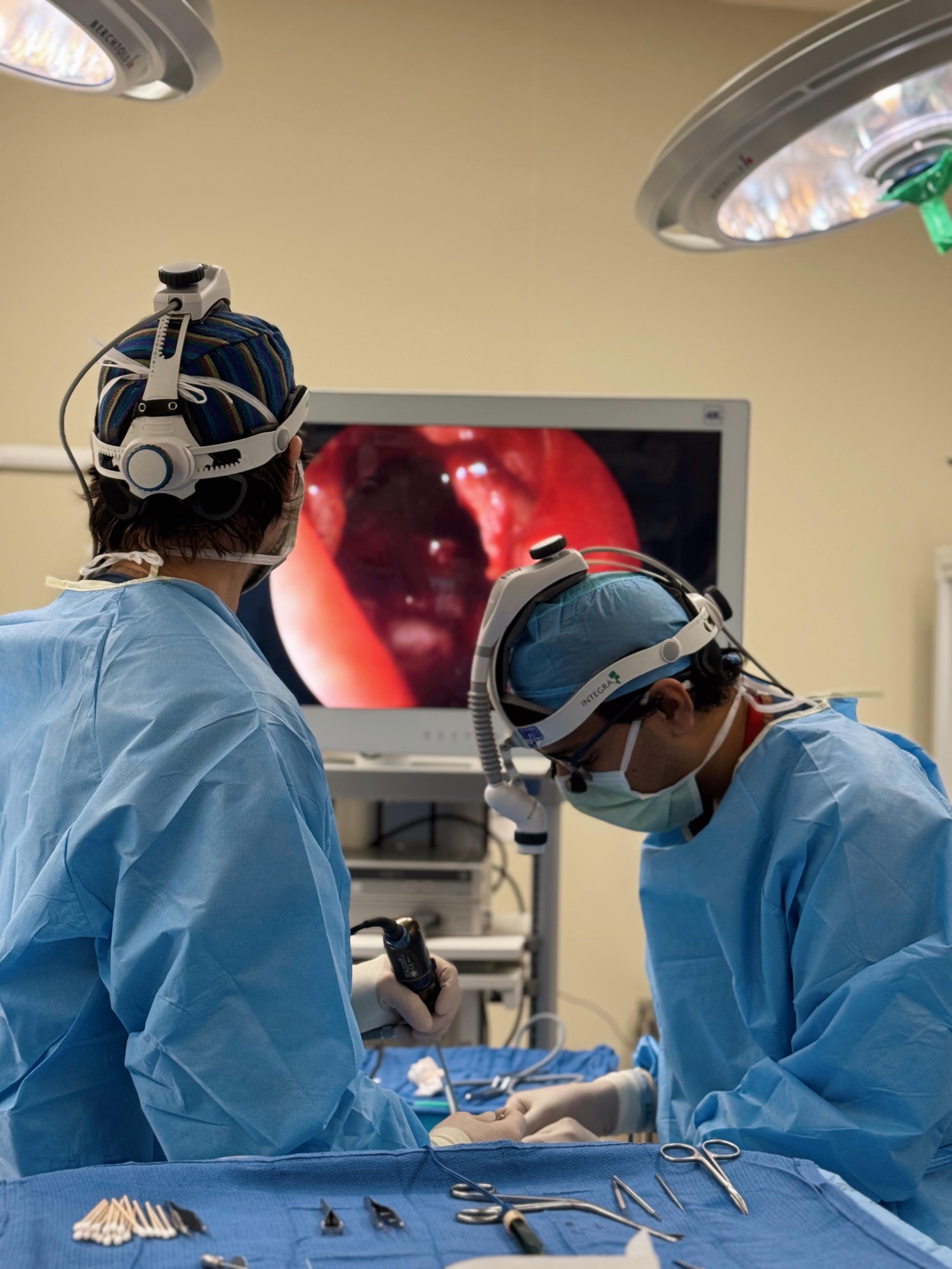 Dr. Pradeep performing endoscopic oculofacial surgery