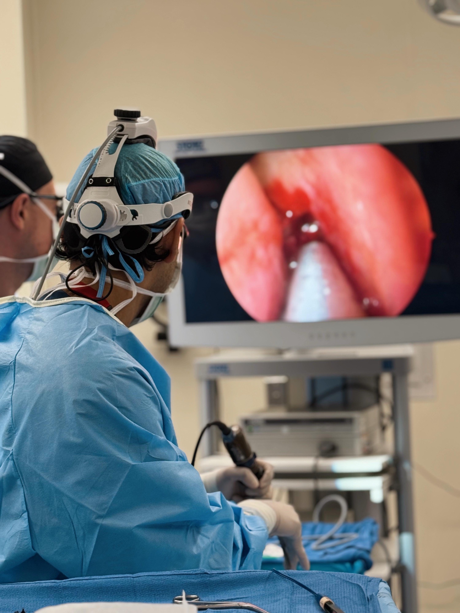 Dr. Pradeep performing endoscopic oculofacial surgery